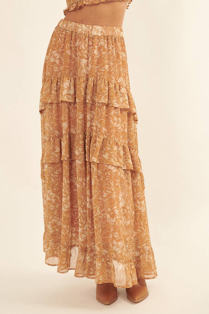Carmel Swirl Maxi Skirt