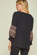 Embroidery Square Neck Top