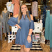 Curvy Dye Washed Cold Shoulder Dress with Keyhole Detail